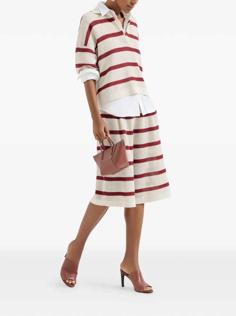 Brunello Cucinelli Gestreepte trui Beige