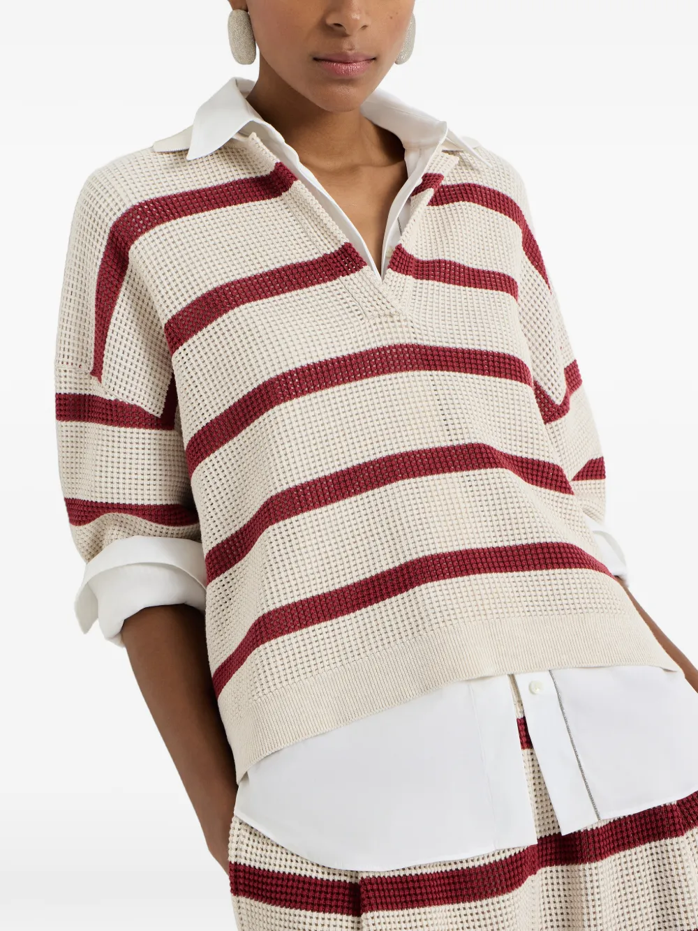 Brunello Cucinelli Gestreepte trui Beige
