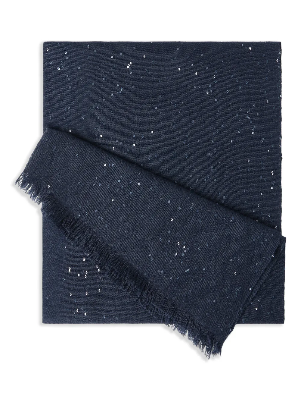 Brunello Cucinelli Sciarpa con frange - Blu