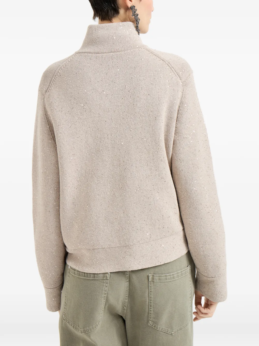 Brunello Cucinelli Vest met pailletten Beige