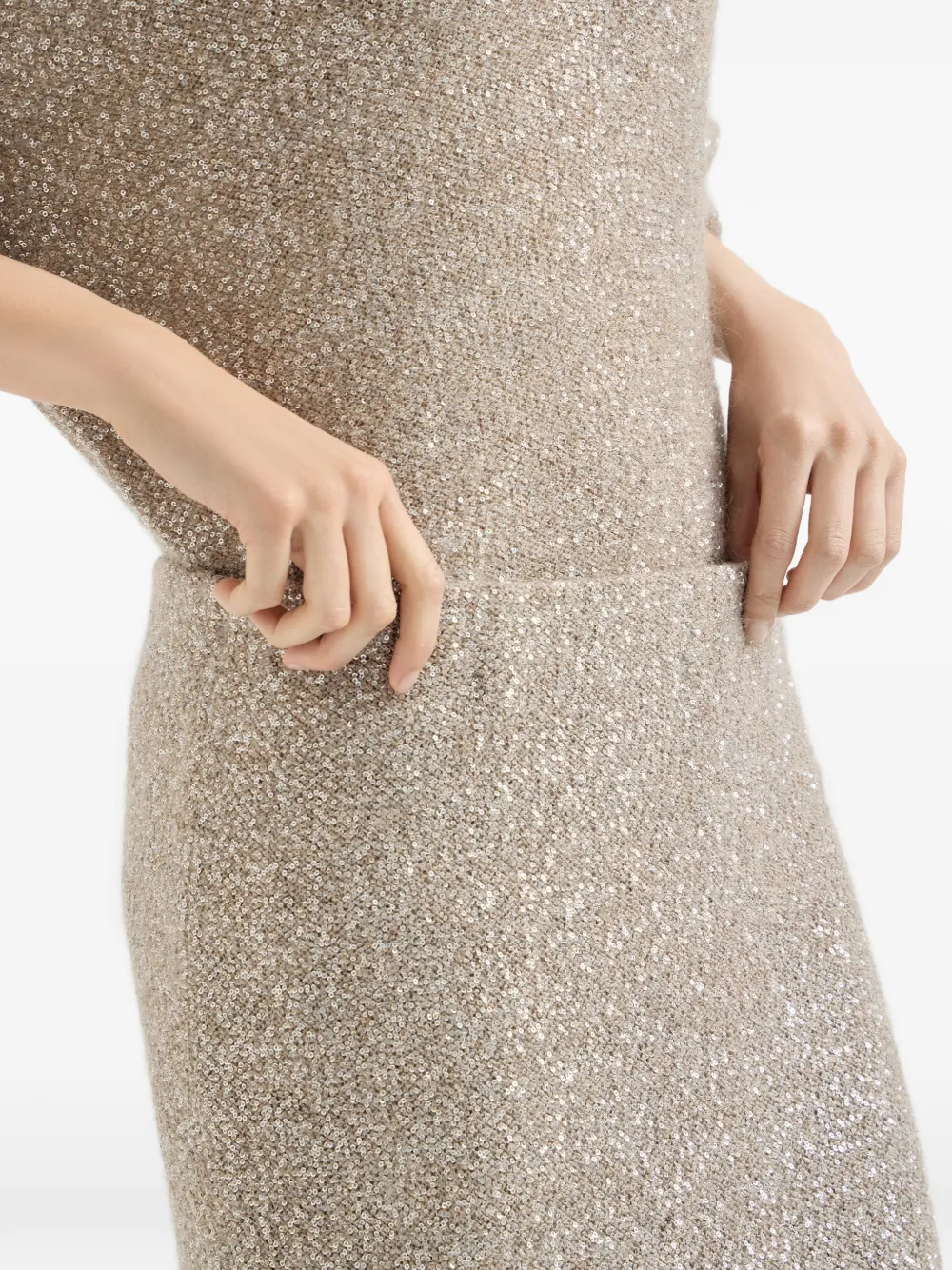Elastic-Waistband Midi Skirt