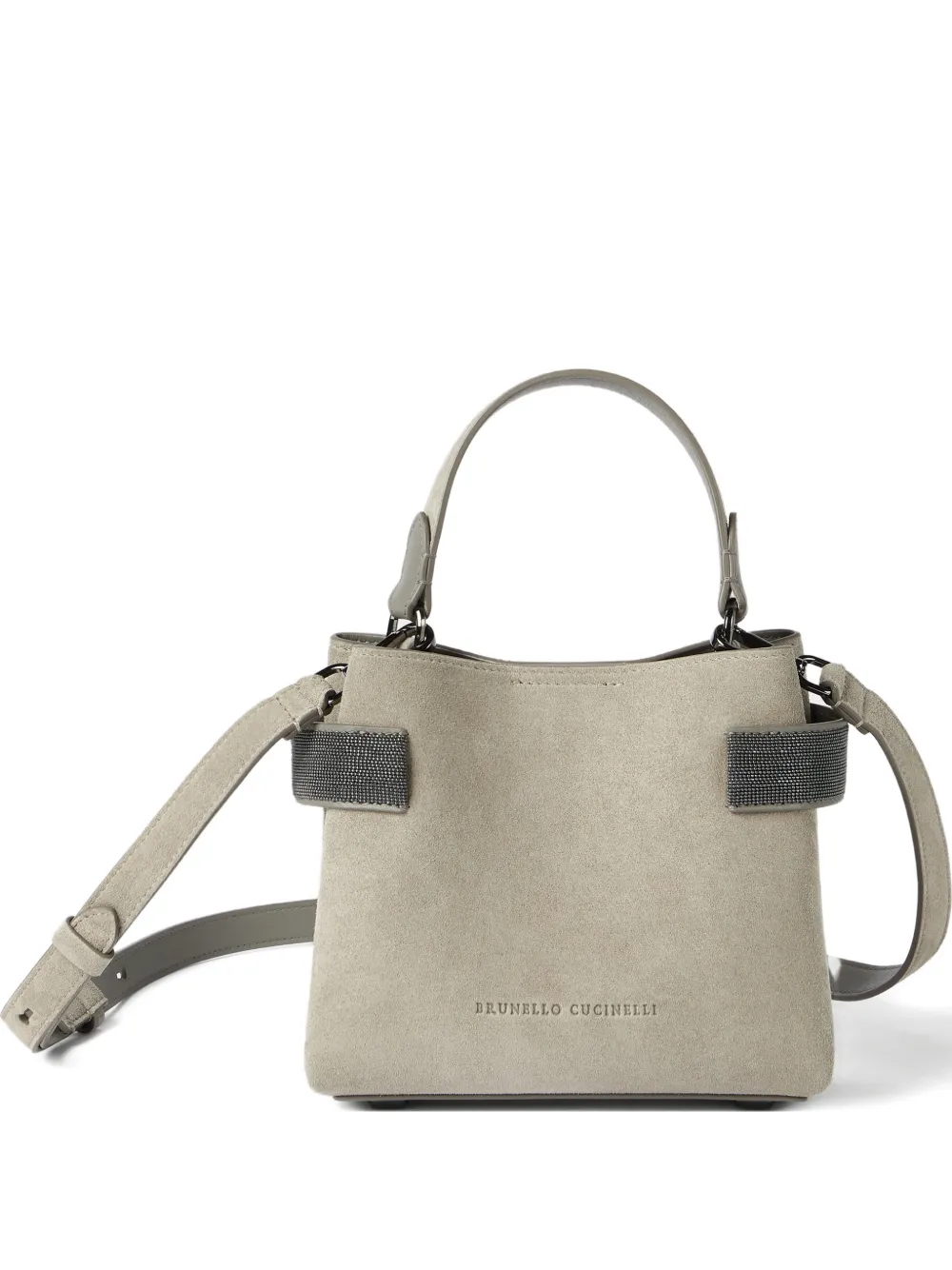 Brunello Cucinelli Small Essence Tote Bag In Gray