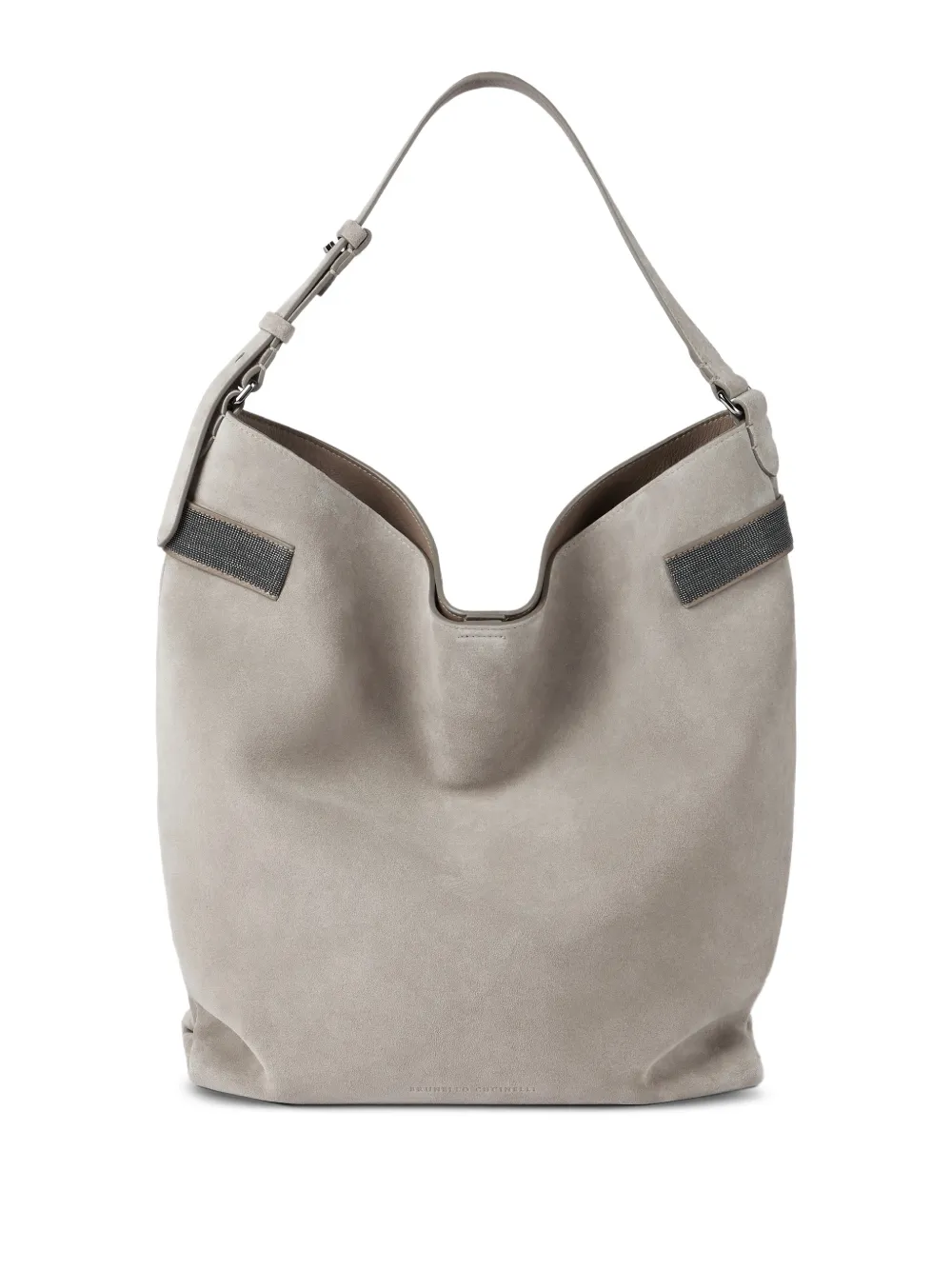 Brunello Cucinelli Monili-detail suede tote bag - Grigio