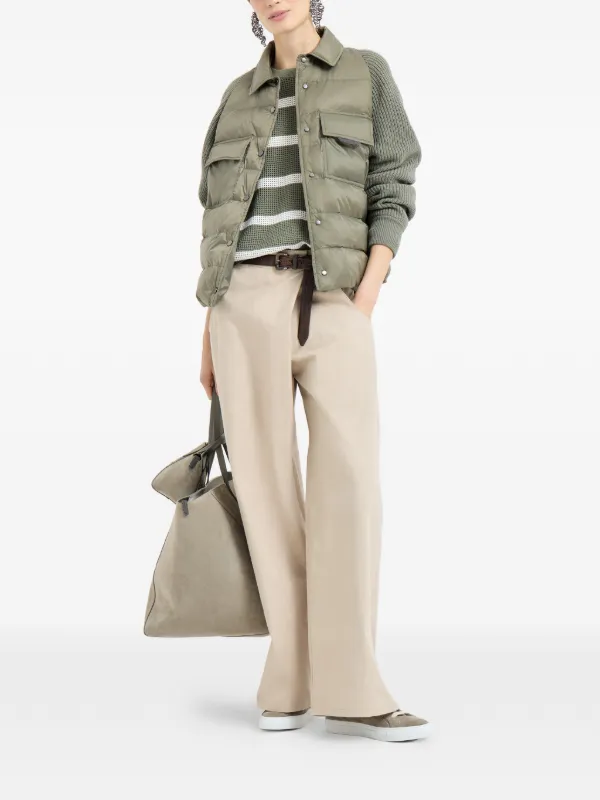Brunello Cucinelli キルティング ニットスリーブジャケット 