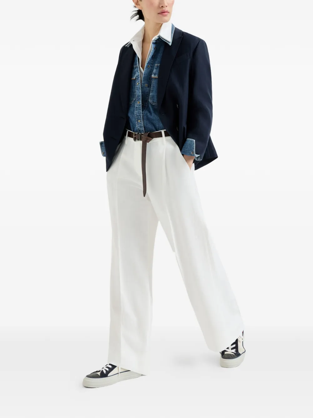  Brunello Cucinelli Double-breasted Monili Blazer - Blue 