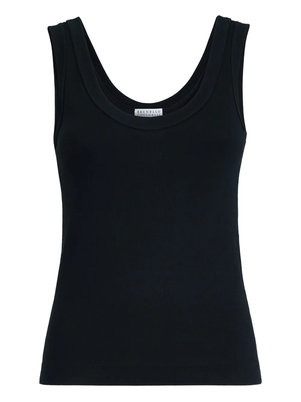 Brunello Cucinelli ribbed monili top - Nero