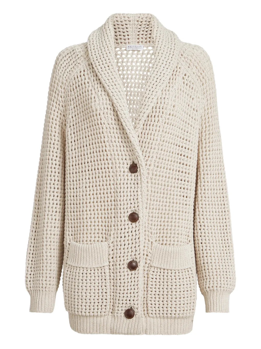 Brunello Cucinelli open-knit cardigan - Nude