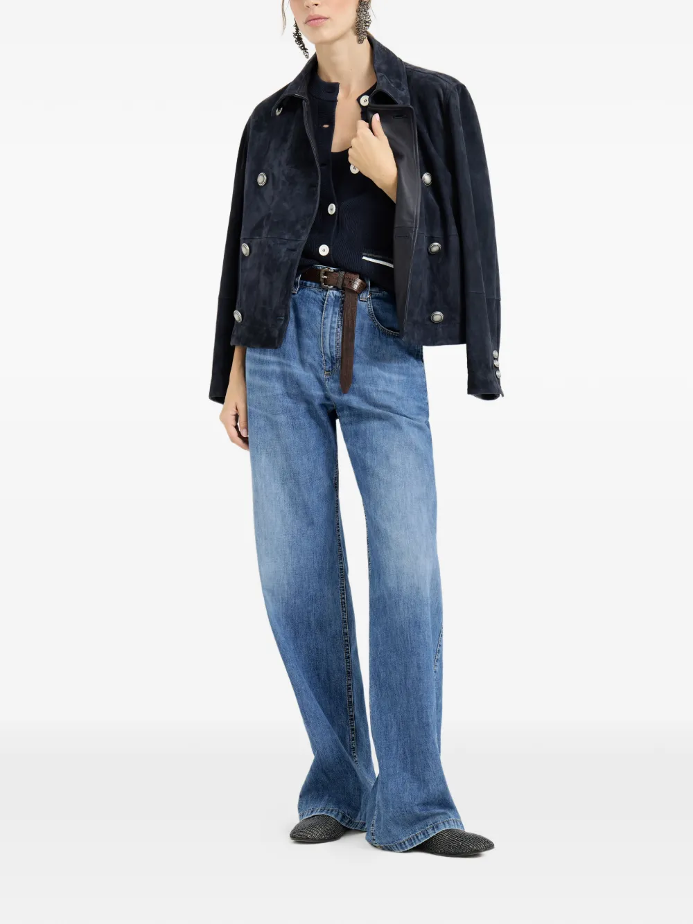  Brunello Cucinelli Ribbed Front-pocket Cardigan - Blue 