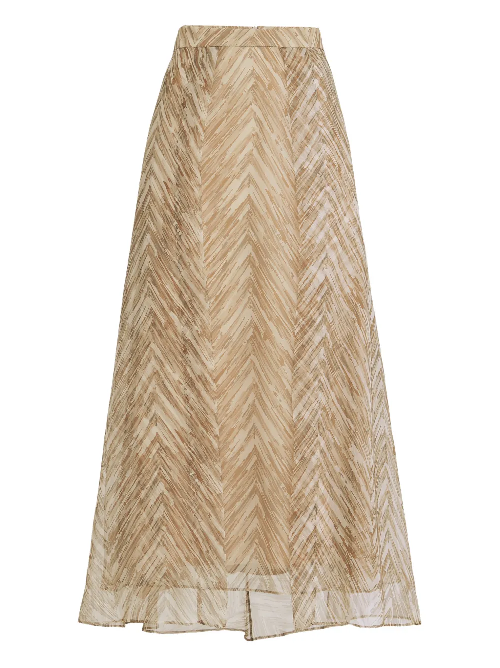 Brunello Cucinelli chevron-pattern midi skirt - Toni neutri