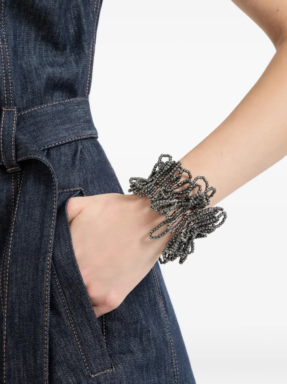  Brunello Cucinelli Pulsera Ajustable - Plateado 