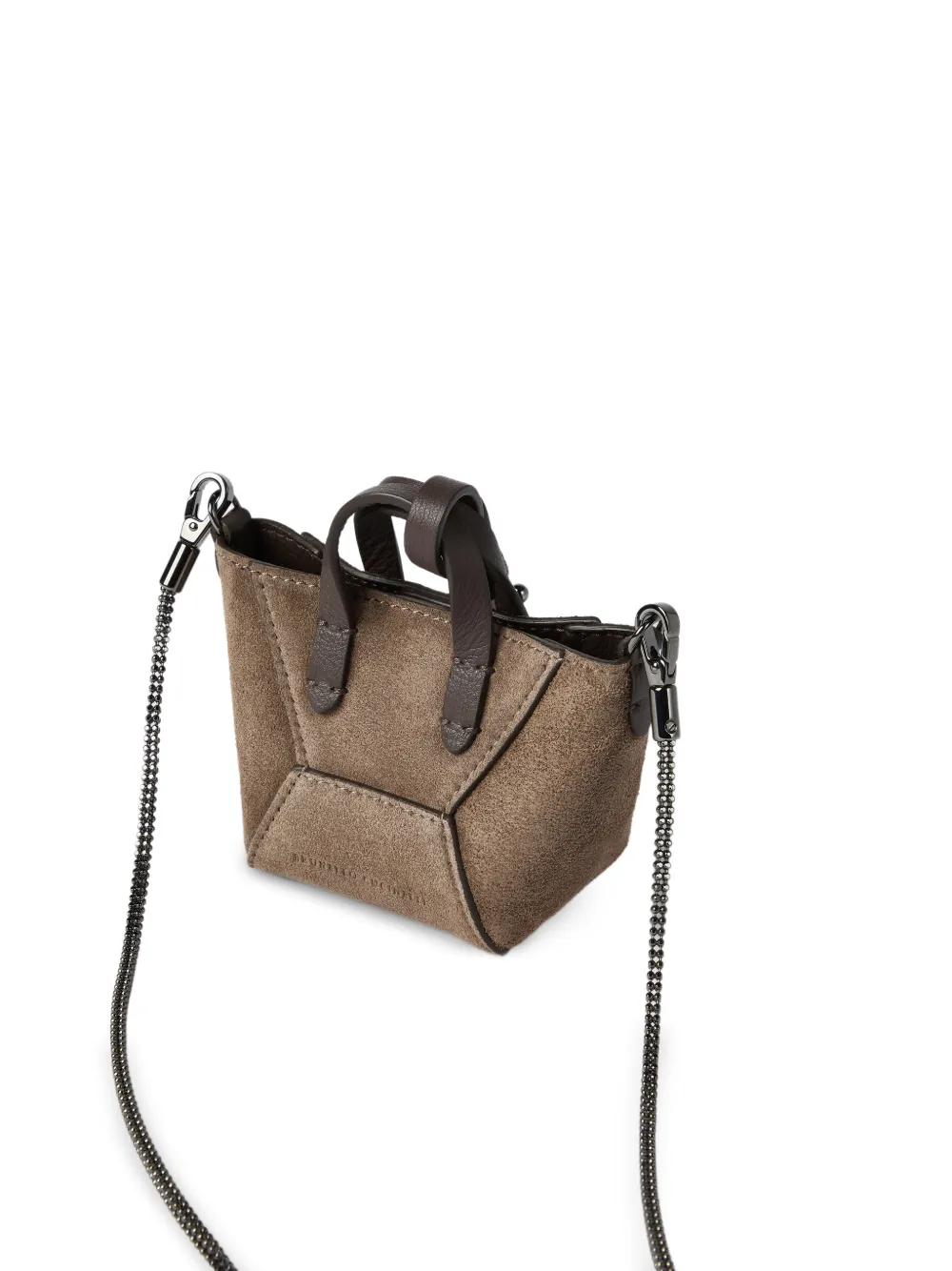Brunello Cucinelli BC Duo suède mini-tas Bruin