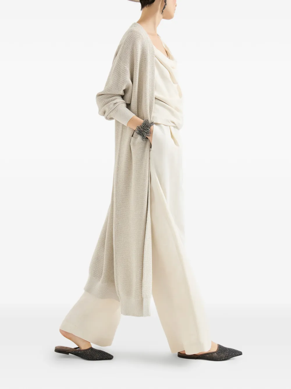  Brunello Cucinelli Long-sleeve Coat - Neutrals 