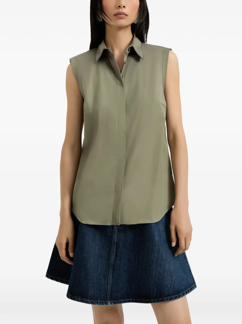 Poplin Sleeveless Shirt
