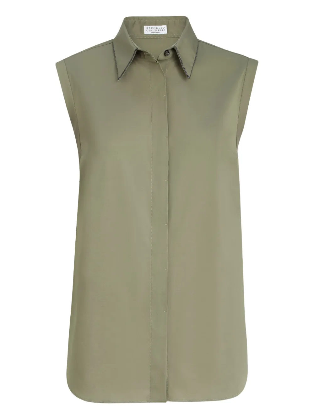 Brunello Cucinelli poplin sleeveless shirt - Verde