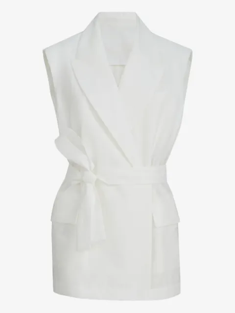 Brunello Cucinelli techno cotton poplin belted vest with monili