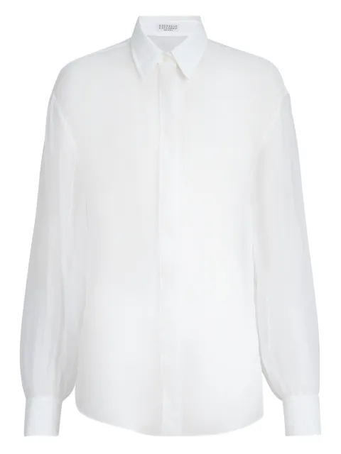 Brunello Cucinelli monili-detail silk shirt