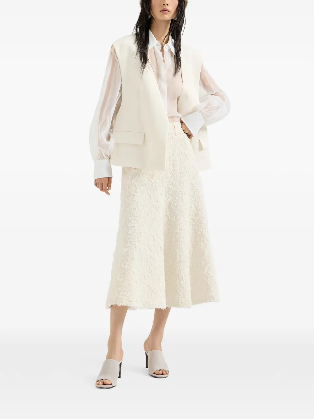 Brunello Cucinelli Monili zijden blouse - Wit