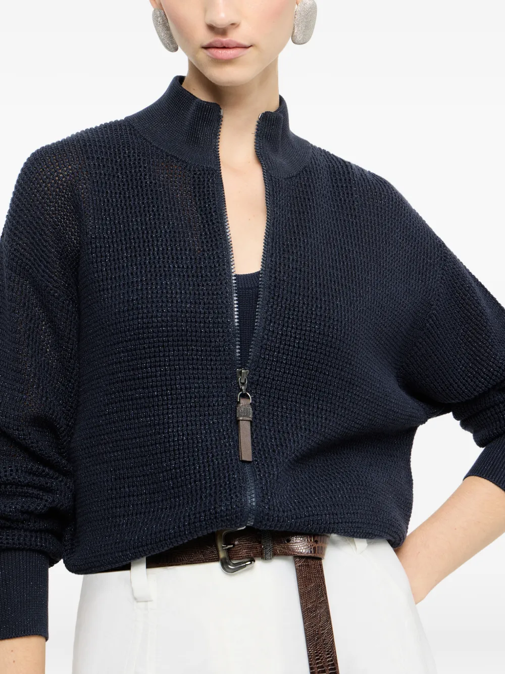 Brunello Cucinelli Vest met rits Blauw
