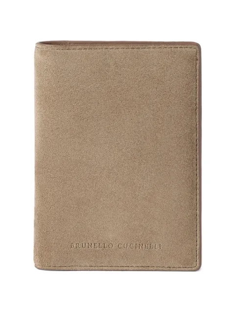 Brunello Cucinelli suede passport holder