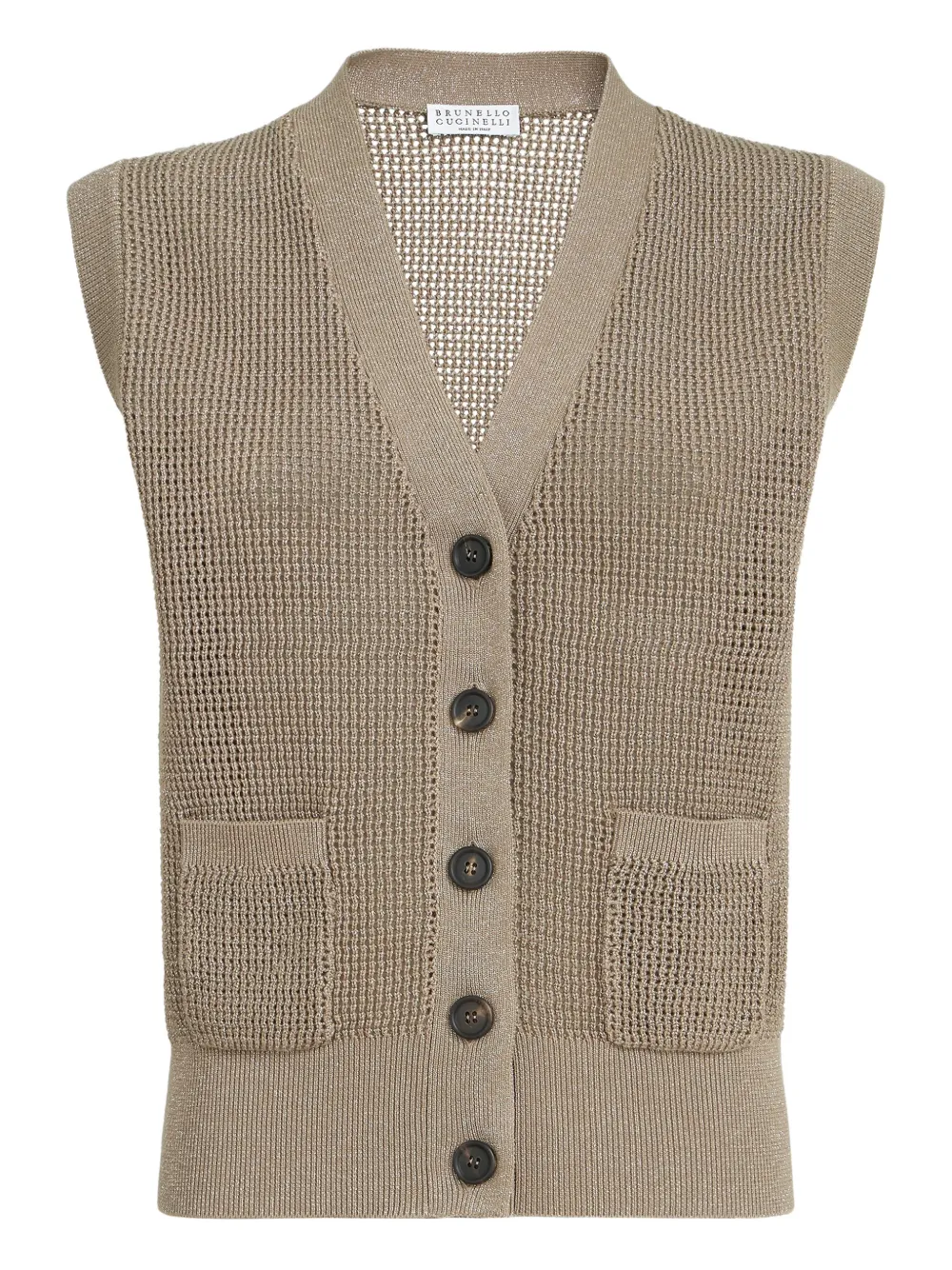 Brunello Cucinelli buttoned tank top - Toni neutri