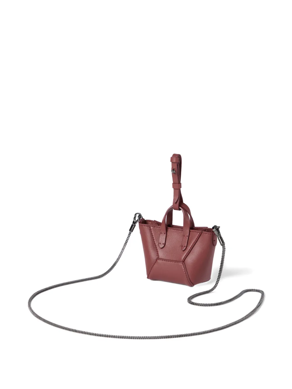 Brunello Cucinelli Precious Chain Duo Micro Bag In Red