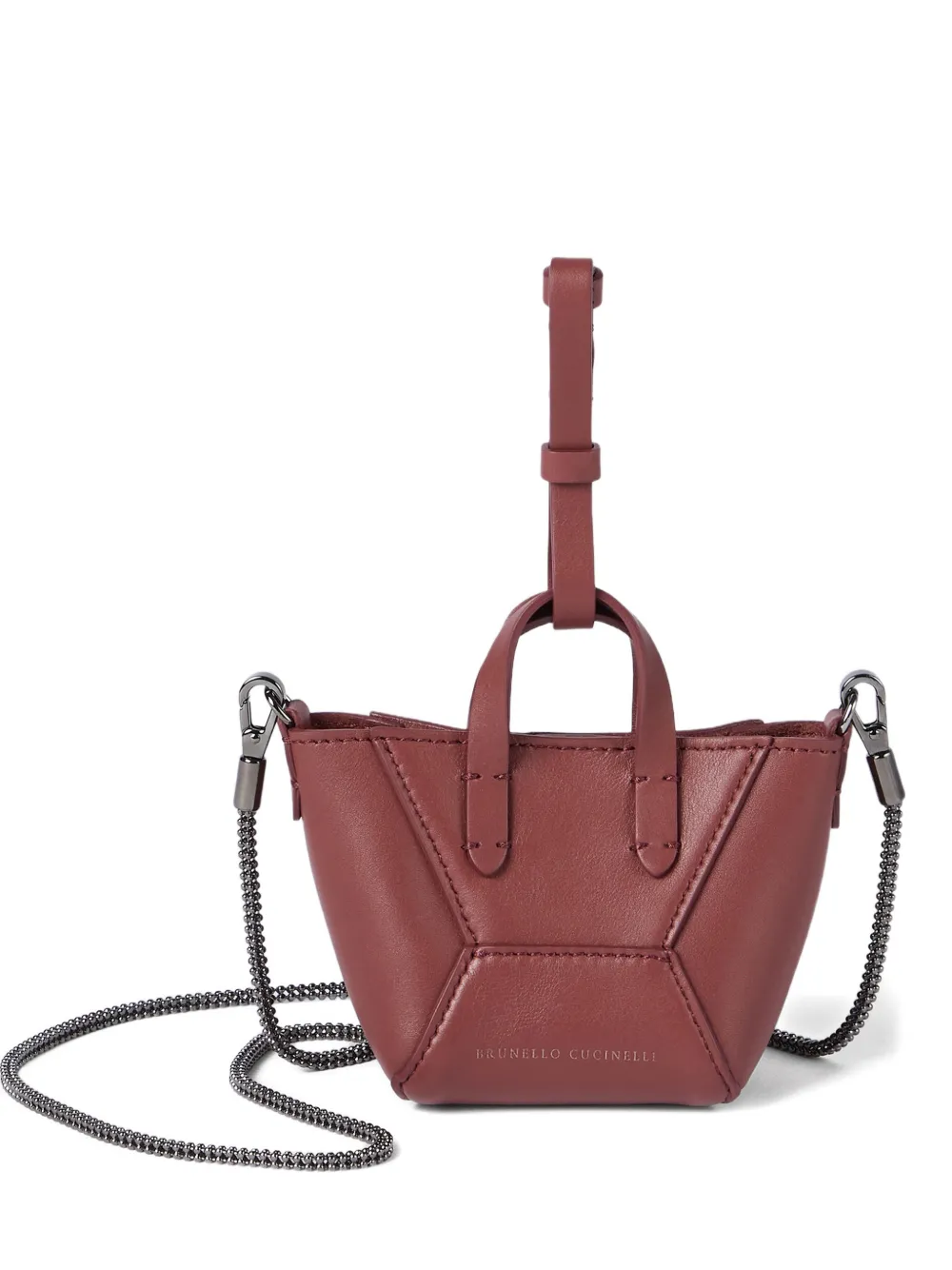 Brunello Cucinelli precious chain duo micro bag - Rosso