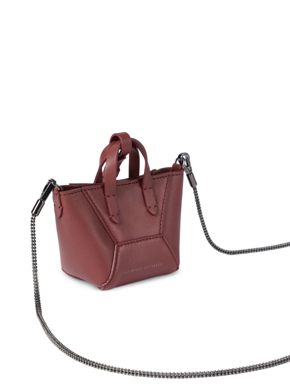  Brunello Cucinelli Precious Chain Duo Micro Bag - Red 