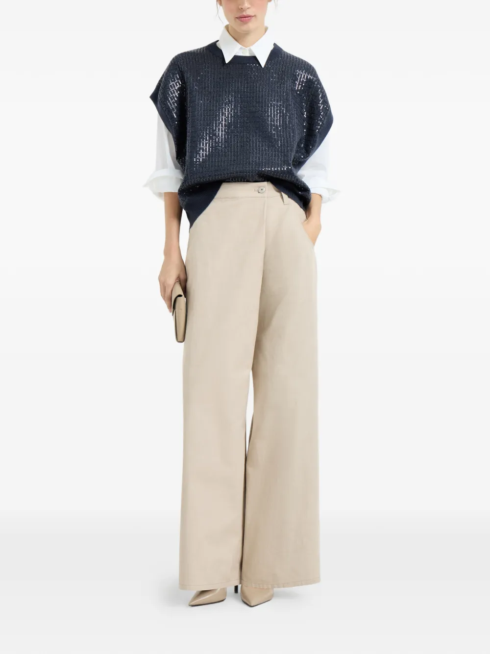  Brunello Cucinelli Dazzling Check-pattern Top - Blue 