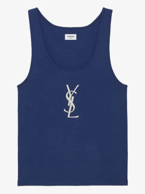 Saint Laurent Cassandre embroidery tank top