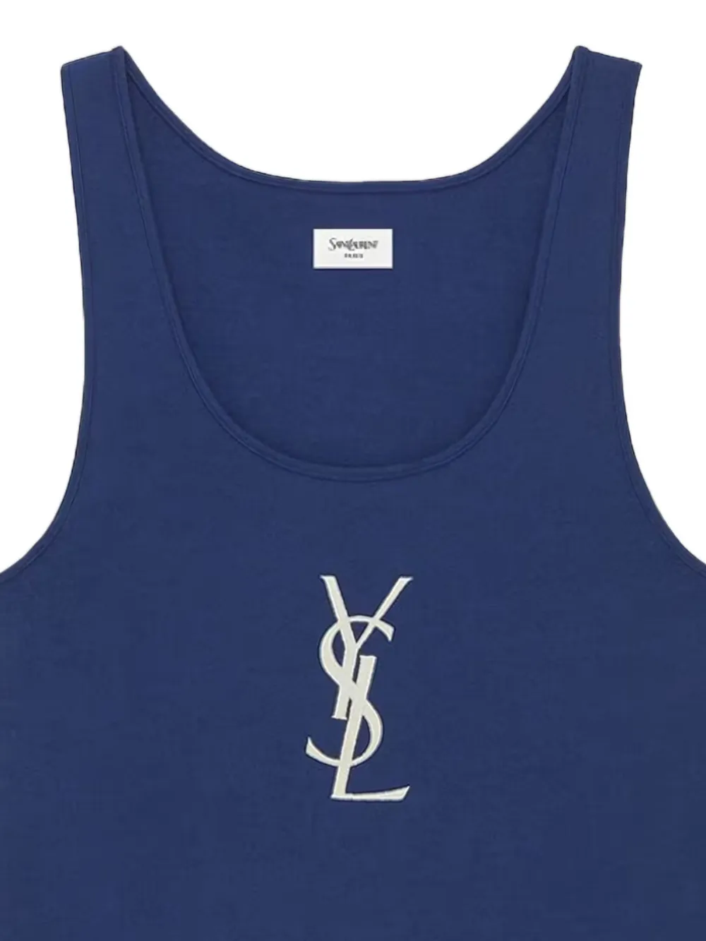 Saint Laurent Tanktop met logodetail - Blauw
