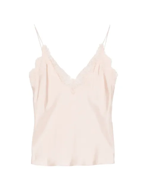 Róhe lace-trim silk top