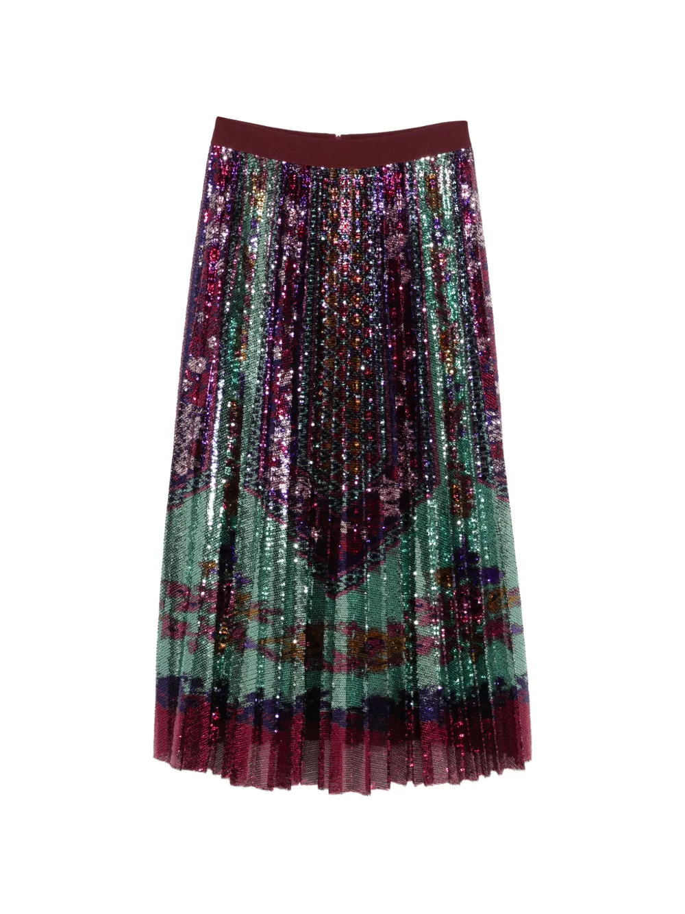 La DoubleJ Gonna lunga Accordion con paillettes - Verde