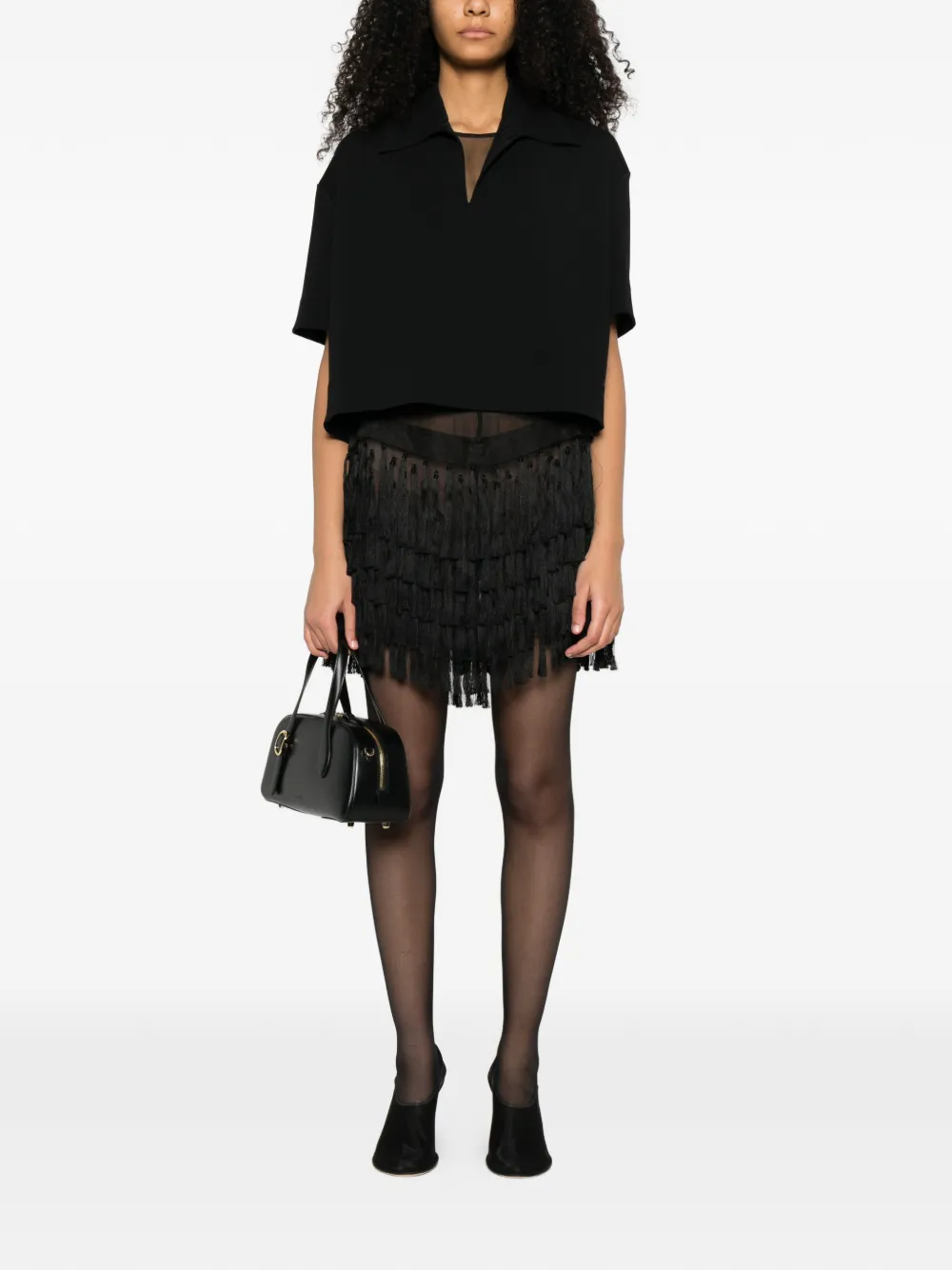  Jil Sander V-neck T-shirt - Black 