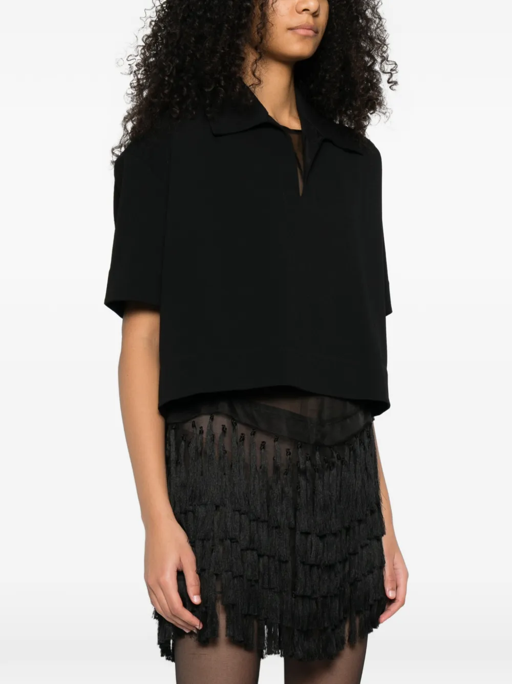  Jil Sander V-neck T-shirt - Black 