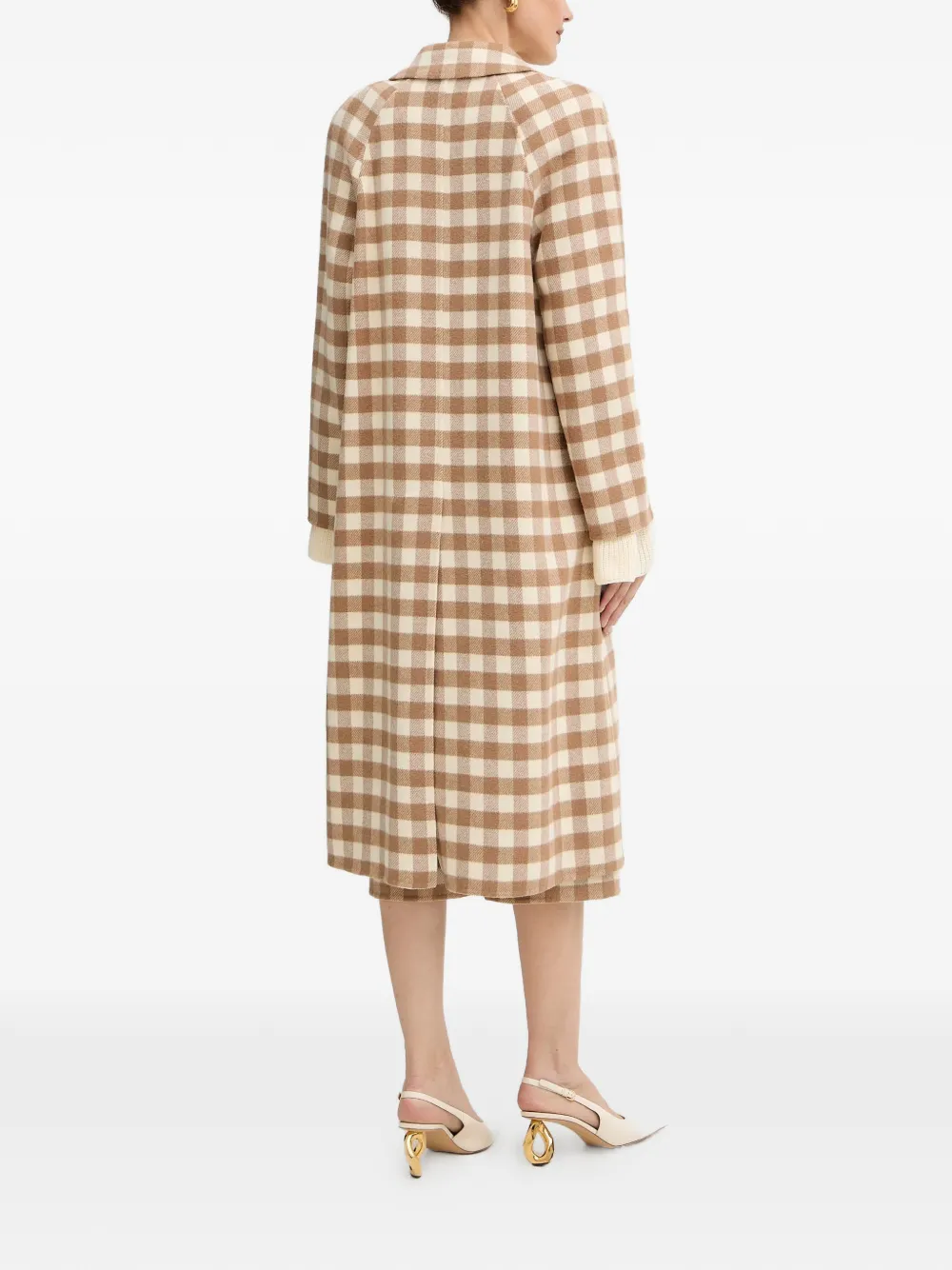  Luisa Spagnoli Scuderia Checked Button-up Coat - Neutrals 