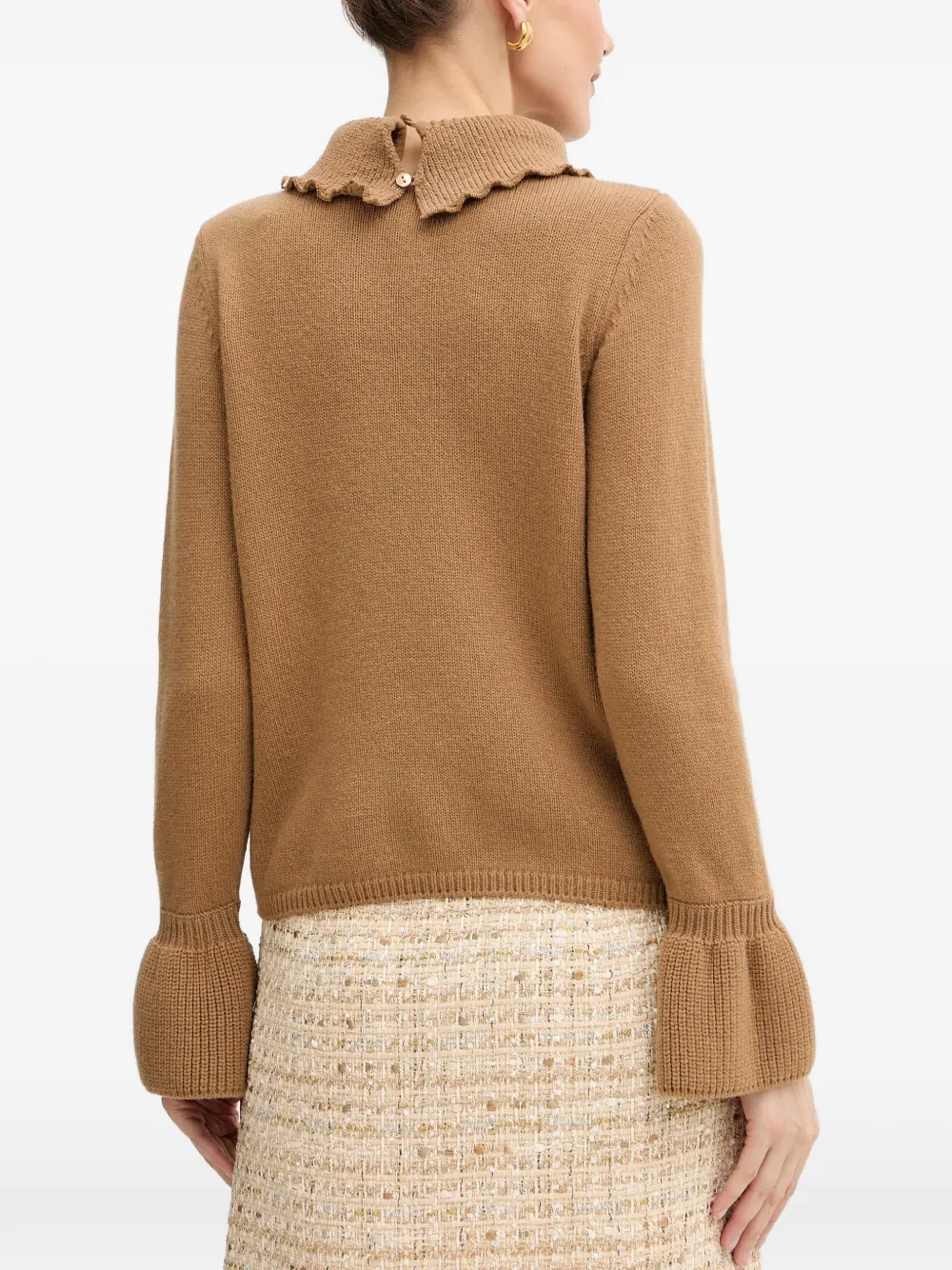  Luisa Spagnoli Ruffled Sweater - Brown 