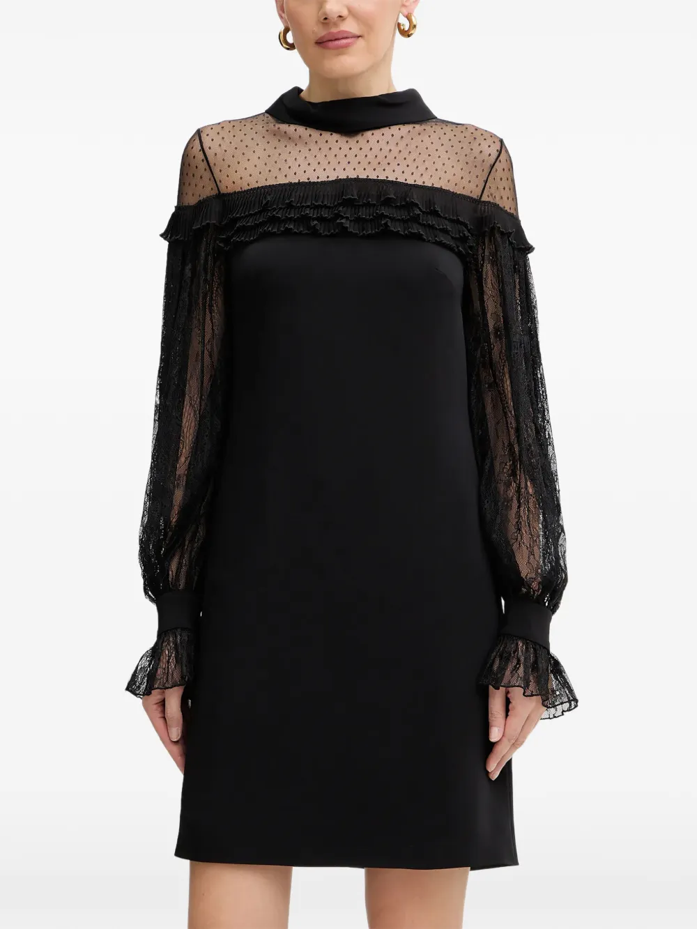  Luisa Spagnoli Gradisca Lace-panel Mini Dress - Black 