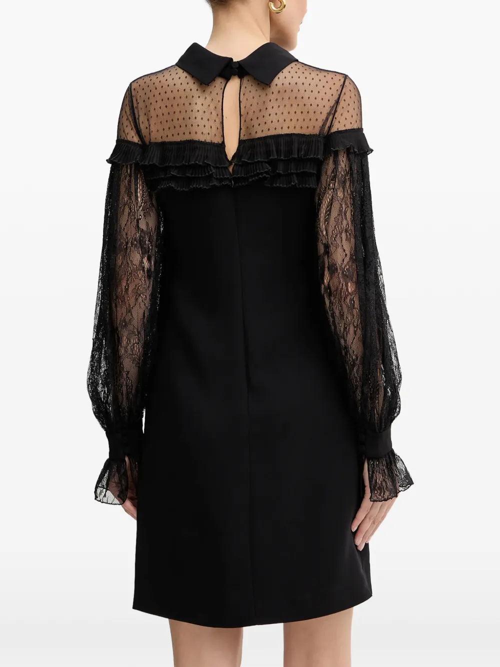  Luisa Spagnoli Gradisca Lace-panel Mini Dress - Black 