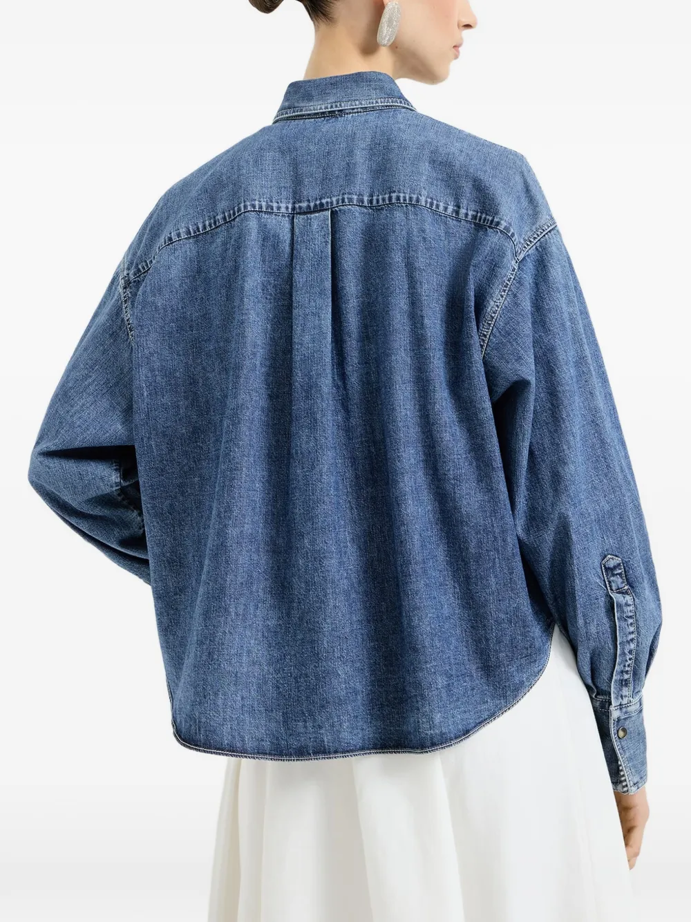 Brunello Cucinelli Shirtjack met klepzakken Blauw