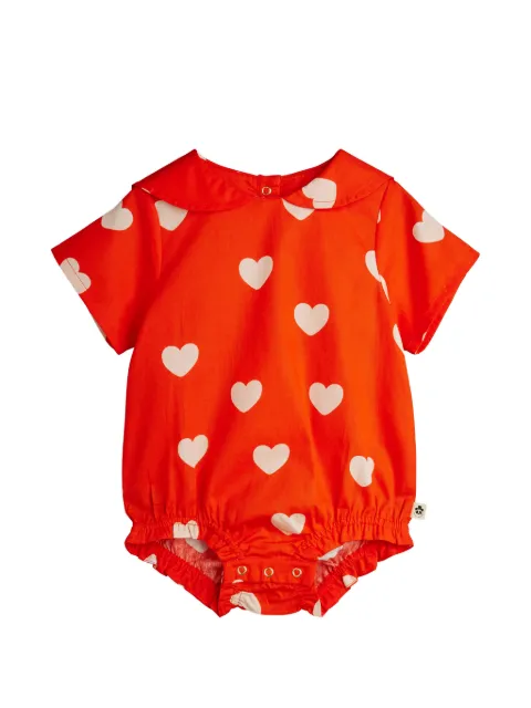 Mini Rodini heart-print collared T-shirt