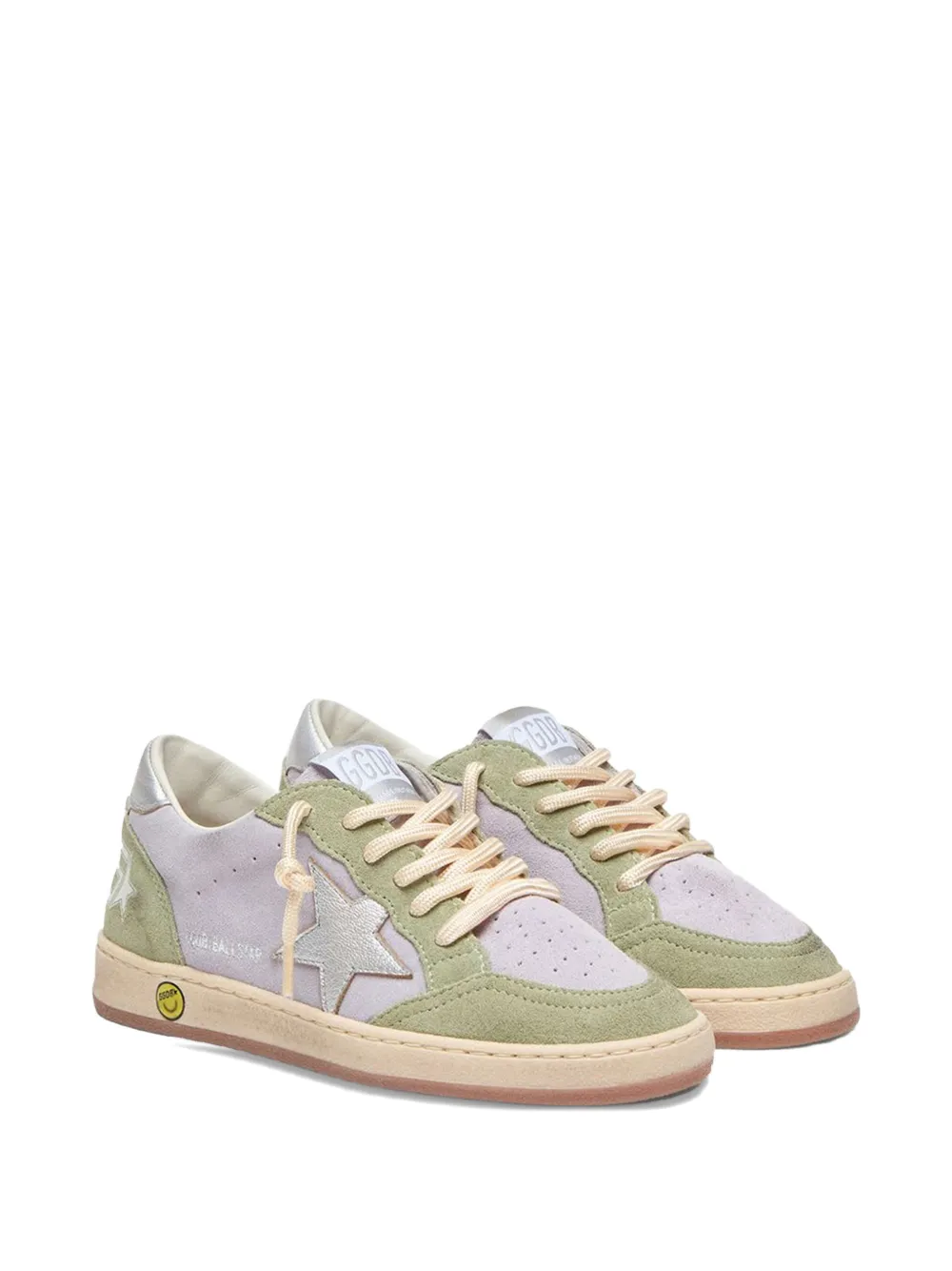 Golden Goose Kids star-patch lace-up sneakers Paars