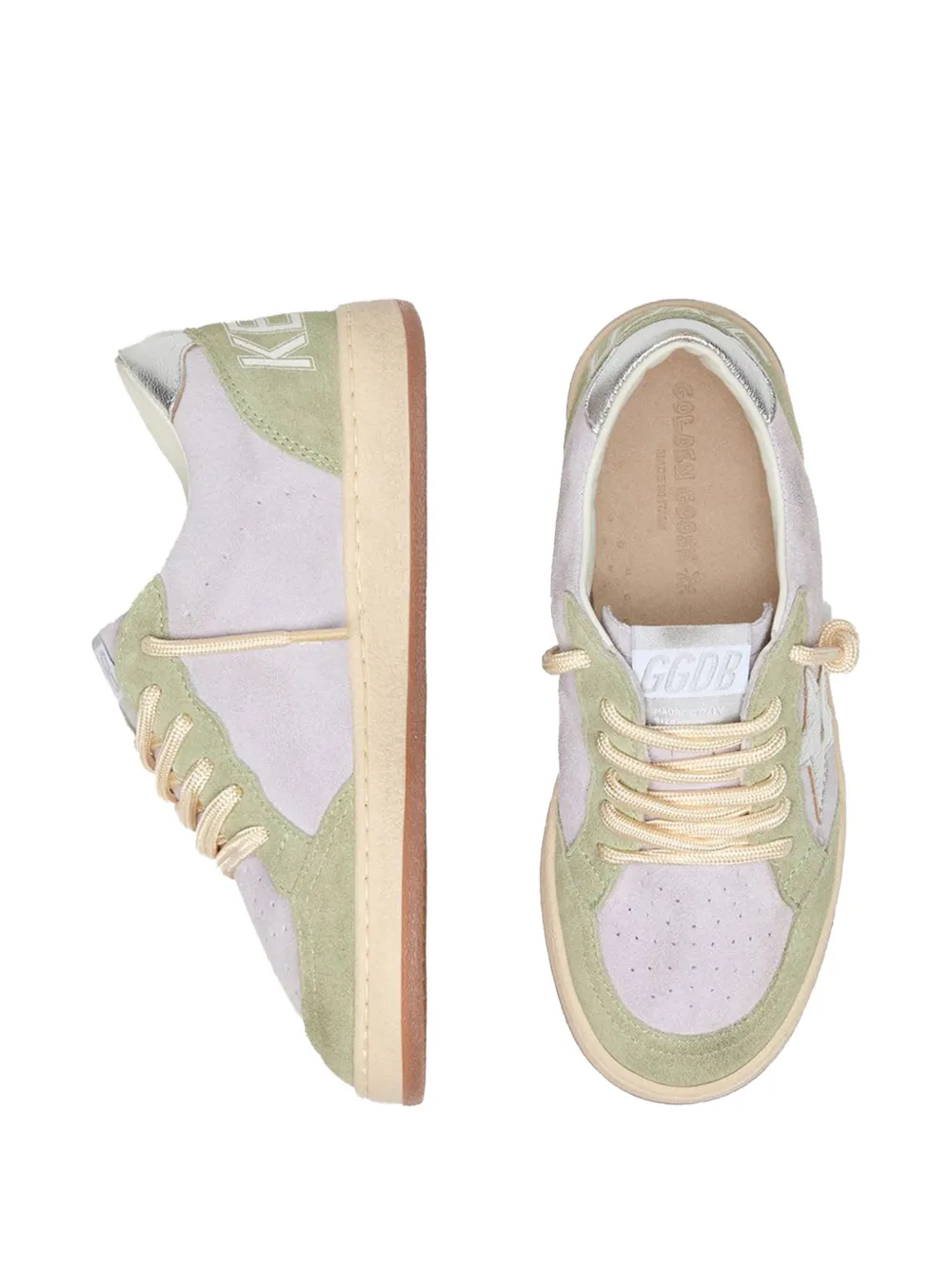 Golden Goose Kids star-patch lace-up sneakers Paars