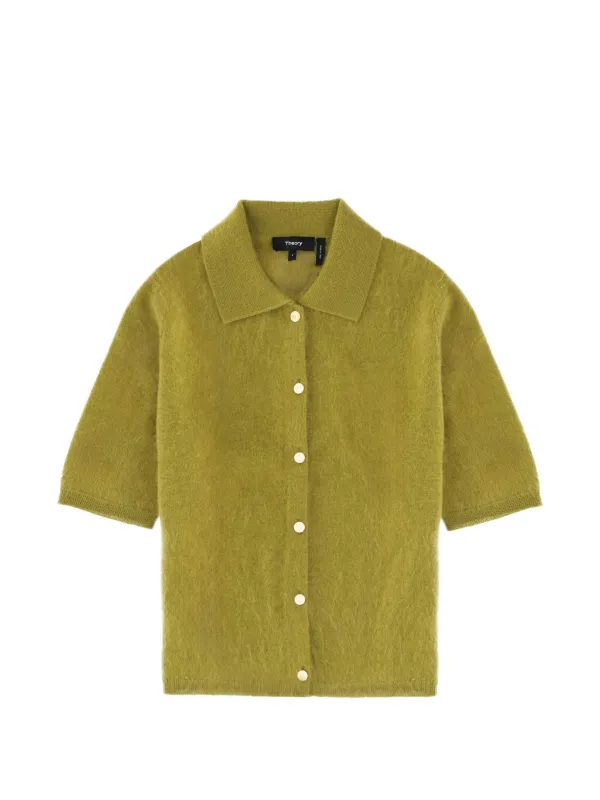Theory Textured Knitted Top in Green