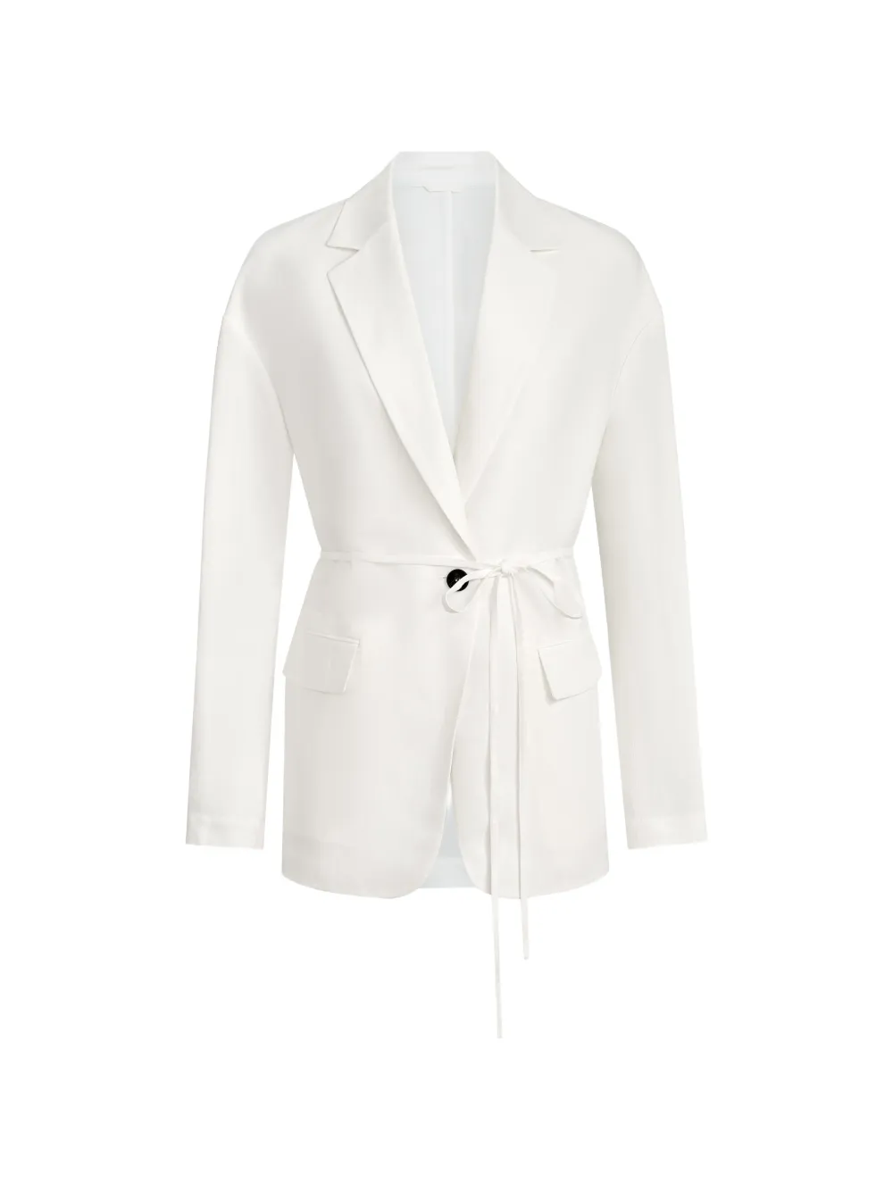Brunello Cucinelli viscose and linen fluid twill blazer with monili - Bianco