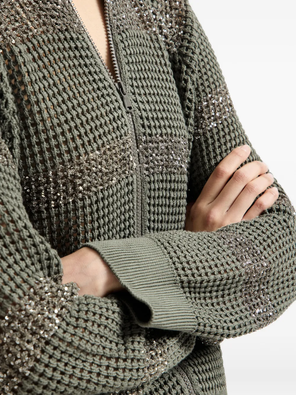 Brunello Cucinelli Gestreept vest Groen