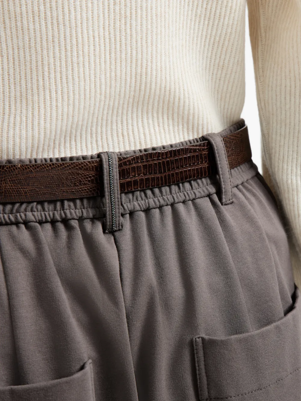 Brunello Cucinelli Palazzo broek met knopen Bruin