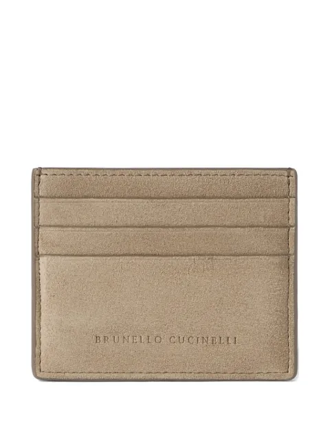 Brunello Cucinelli suede card holder