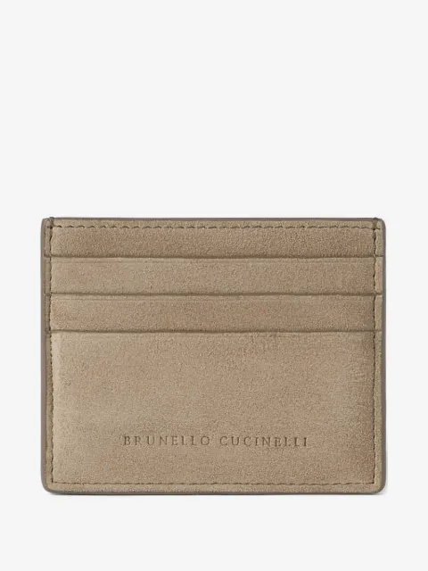 Brunello Cucinelli suede card holder