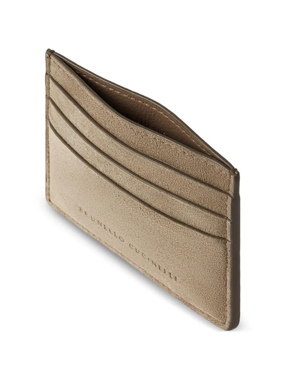  Brunello Cucinelli Suede Card Holder - Neutrals 