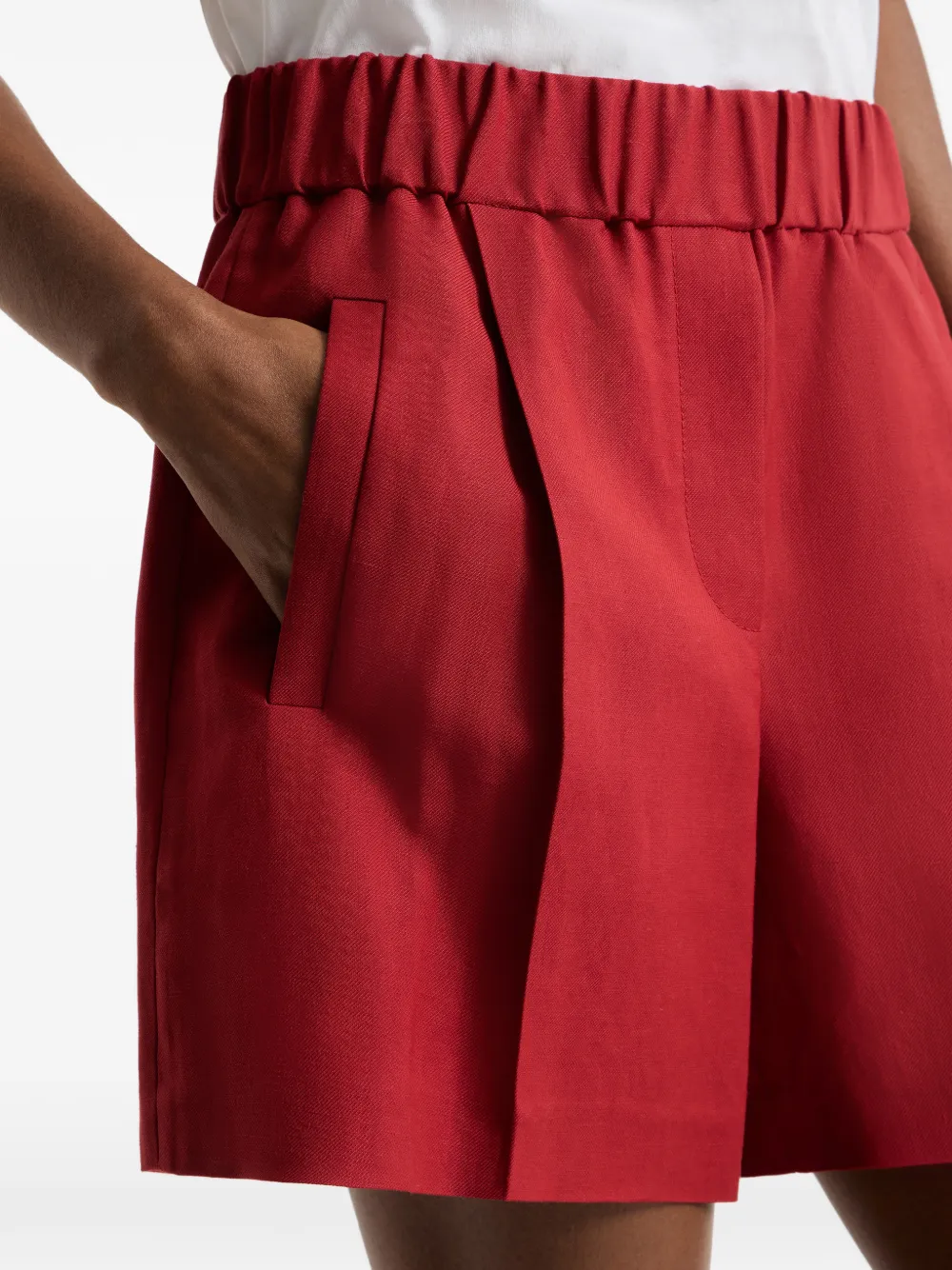 Brunello Cucinelli Zwembroek met elastische tailleband Rood